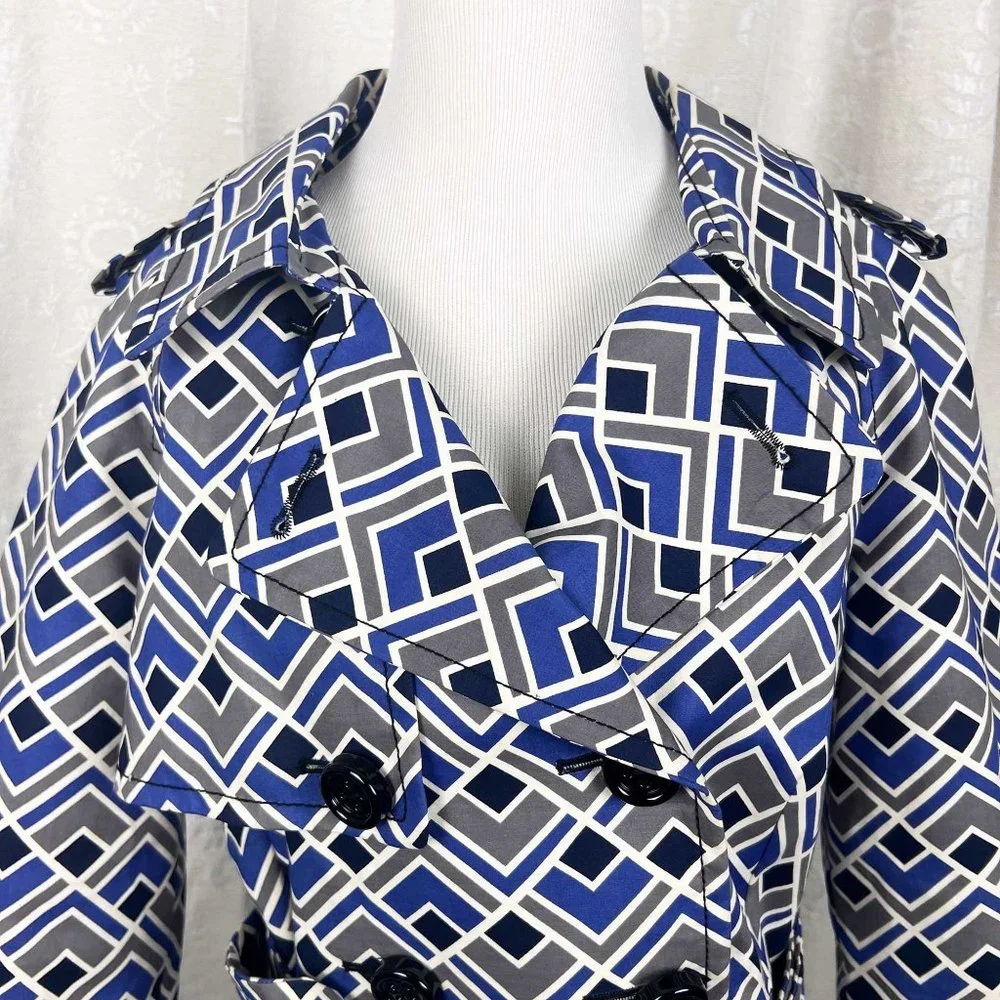 Kate Spade New York Lettie printed cotton short trench coat